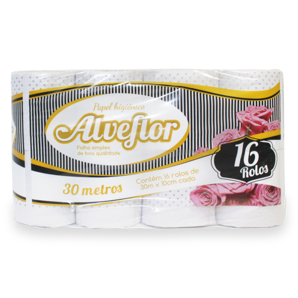 Papel Higiênico - Alveflor - 16x30 mts