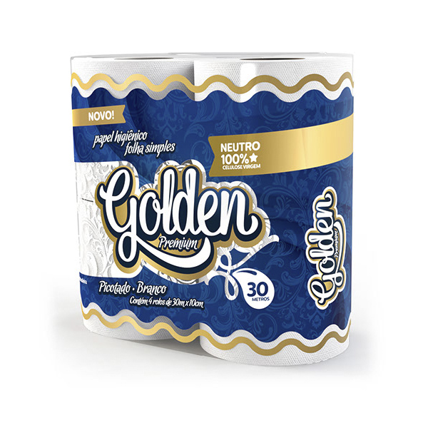 Papel Higiênico Folha Simples - Golden - 4x30 mts