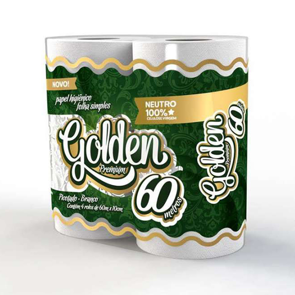 Papel Higiênico Folha Simples - Golden - 4x60 mts